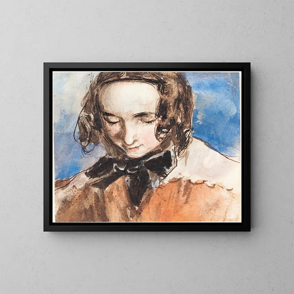 Mädchen mit Bogen - William Edward Frost — gerahmtes Bild an der Wand