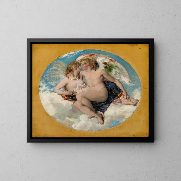 Cupidon und Psyche - William Etty — gerahmtes Bild an der Wand