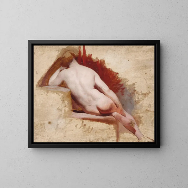 Studie einer sitzenden weiblichen Akt - William Etty — gerahmtes Bild an der Wand