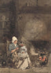 Eine Frau und ein Kind in der Nähe eines Kamins - William Evans de Bristol — Ansicht des Kunstwerks