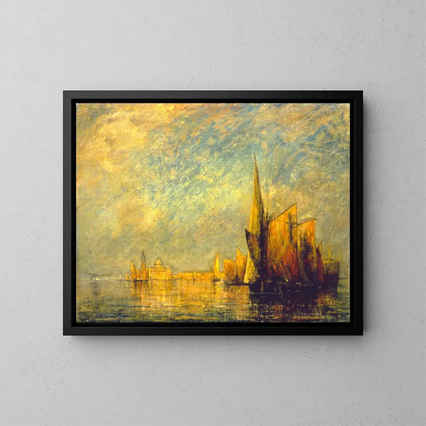 Sonnenuntergang über San Giorgio, Venedig - William Gedney Bunce — gerahmtes Bild an der Wand