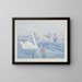 Cygnes et cygnets - William Giles — gerahmtes Bild an der Wand