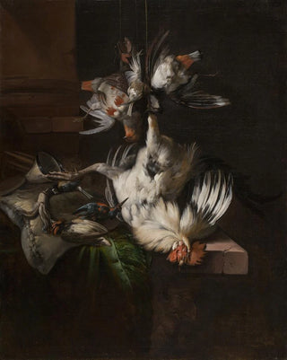William Gouw Ferguson - Still life with a white rooster.webp