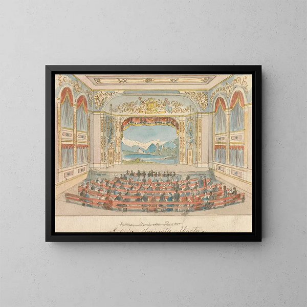 Theater für Marionetten im Innenbereich - William Henry Brooke — gerahmtes Bild an der Wand