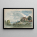 Cottages dans un paysage étendu - William Henry Hunt — gerahmtes Bild an der Wand