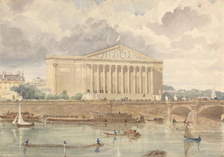 William Henry Lake Price - Chambre des Dputs et Pont Louis XVI July 30 1828 6 oclock in the morning.webp
