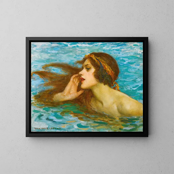 Eine kleine Meerjungfrau - William Henry Margetson — gerahmtes Bild an der Wand