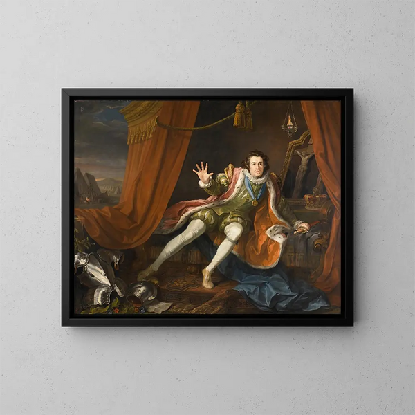 David Garrick in Richard III - William Hogarth — gerahmtes Bild an der Wand