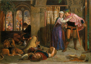 William Holman Hunt - The flight of Madeline and Porphyro during the drunkenness attending the revelry The Eve of St Agnes.webp