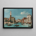Ansicht des Eingangs des Kanals von Cannaregio mit der Kirche San Geremia und dem Palazzo Labia Venedig - William James — gerahmtes Bild an der Wand