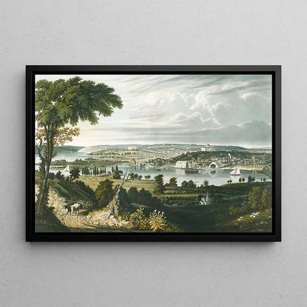 Stadt Washington von der anderen Seite des Marinestützpunkts - William James Bennett — gerahmtes Bild an der Wand