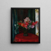 Blumenstrauß auf rotem Tischtuch - William James Glackens — gerahmtes Bild an der Wand