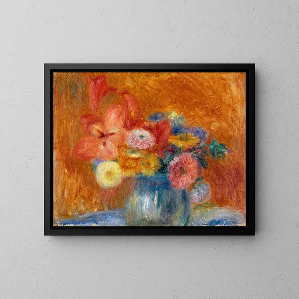 Bol grün mit Blumen - William James Glackens — gerahmtes Bild an der Wand