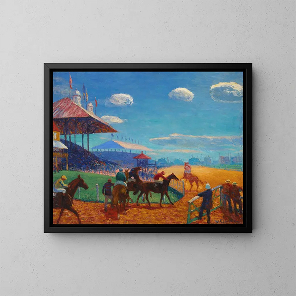 Rennbahn - William James Glackens — gerahmtes Bild an der Wand