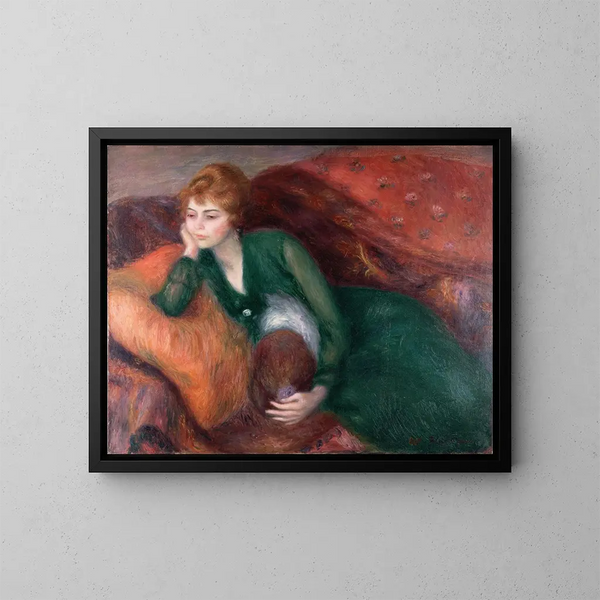 Junge Frau in Grün - William James Glackens — gerahmtes Bild an der Wand