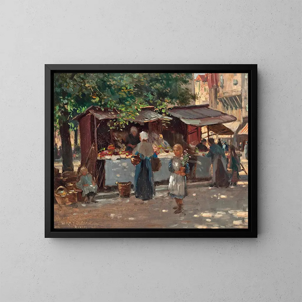 Markttag in Brügge - William Kay Blacklock — gerahmtes Bild an der Wand