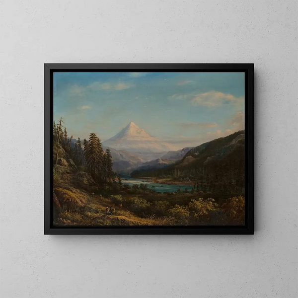 Mont Hood seit den Ufern des Little Sandy River - William Keith — gerahmtes Bild an der Wand