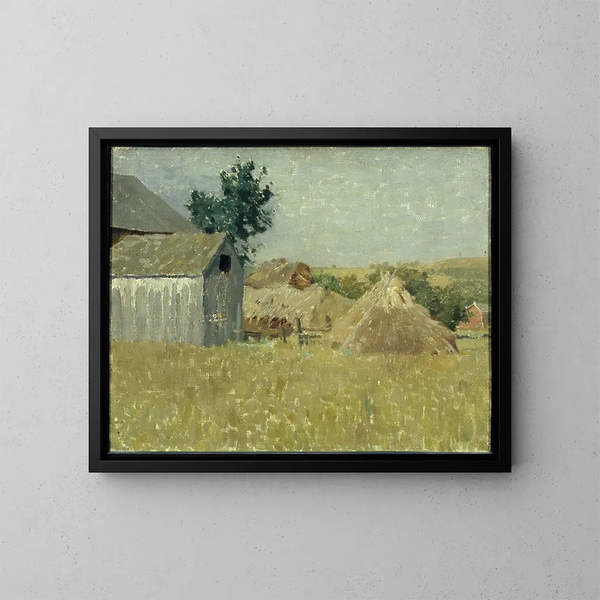 Scheune in Grau - William Langson Lathrop — gerahmtes Bild an der Wand