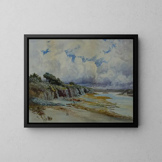 William Lees Judson - A View of a Coastal Inlet on a Cloudy Day.webp