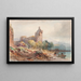 Eine Burg in Ruinen an einem See - William Leighton Leitch — gerahmtes Bild an der Wand