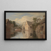 Cottages am Flussufer - William Linton — gerahmtes Bild an der Wand