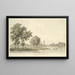 Vue du lac et de l'île depuis la pelouse à Kew - William Marlow — gerahmtes Bild an der Wand