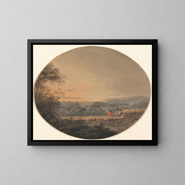 Vue lointaine d'Exmouth depuis Exeter - William Payne — gerahmtes Bild an der Wand
