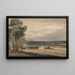 Unbekanntes Landschaftsgemälde mit Bäumen und Kirche - William Pearson — gerahmtes Bild an der Wand