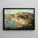 Jungen schwimmen an einer felsigen Küste - William Pratt — gerahmtes Bild an der Wand