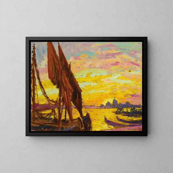 Sonnenuntergang am Lido von Venedig - William Samuel Horton — gerahmtes Bild an der Wand
