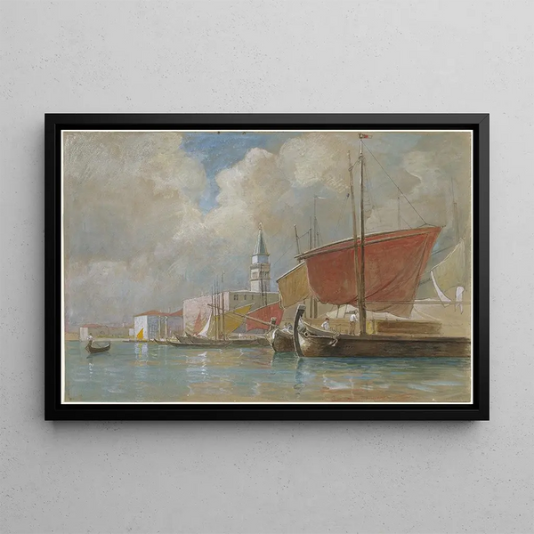 William Stanley Haseltine - Shipping Along the Molo in Venice.webp