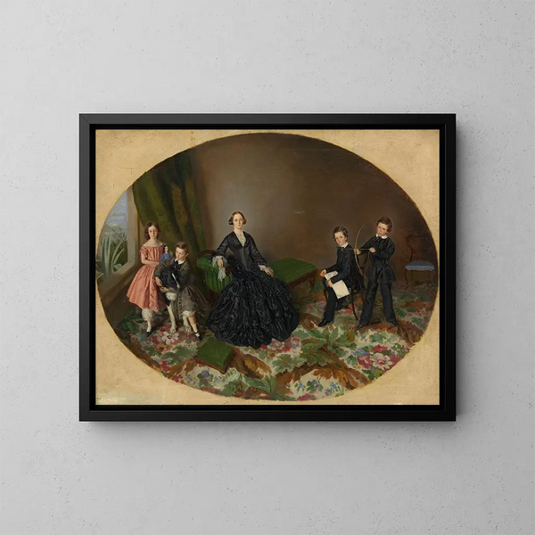 Maria Elizabeth O'Mullane und ihre Kinder - William Strutt — gerahmtes Bild an der Wand