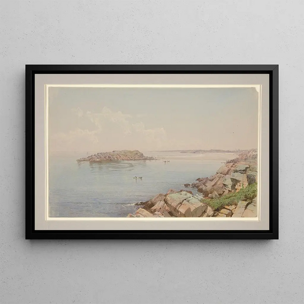 Szene an der Narragansett-Bucht - William Trost Richards — gerahmtes Bild an der Wand