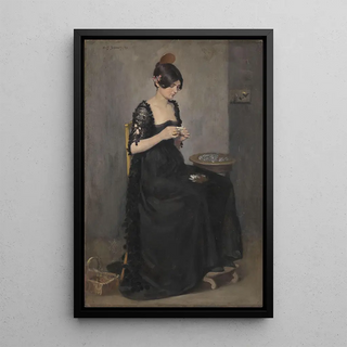 William Turner Dannat - Spanish Girl making Cigarettes.webp