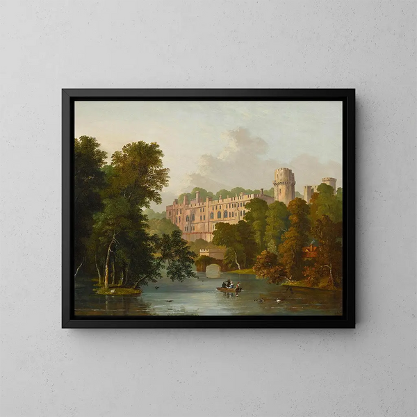 Eine Ansicht des Warwick-Schlosses - William Westall — gerahmtes Bild an der Wand