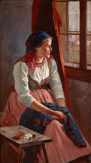 Wincenty Wodzinowski - Girl at the Window.webp