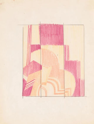 Winold Reiss - Design sketches for stepped threepanel painted decorative folding screens Drawing of plans elevation and details.webp
