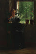 An der Fensteröffnung - Winslow Homer — gerahmtes Bild an der Wand