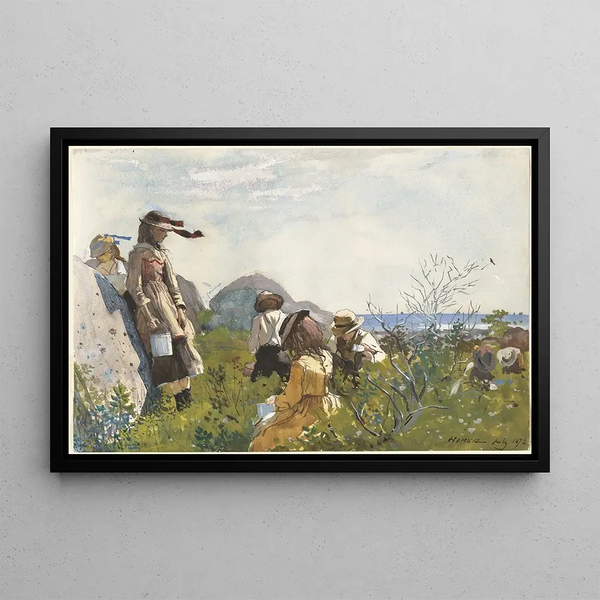 Beerenpflücker - Winslow Homer — gerahmtes Bild an der Wand