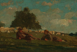 Winslow Homer - Boy and Girl in a Field with Sheep.webp