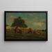Junge und Mädchen auf einem Feld mit Schafen - Winslow Homer — gerahmtes Bild an der Wand