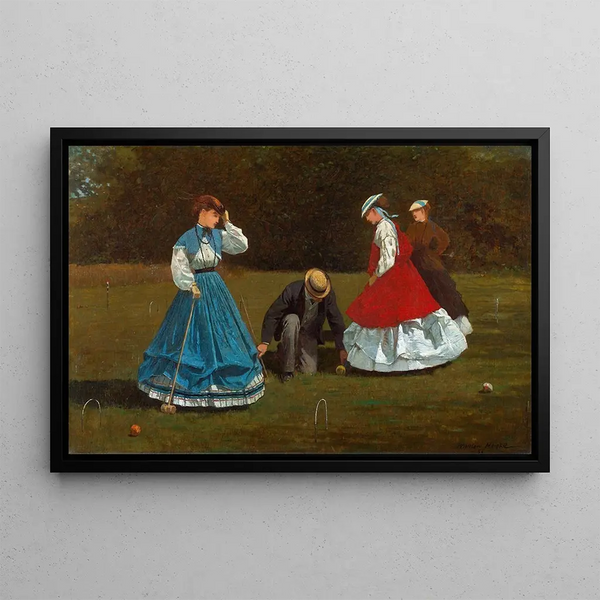 Szene des Croquet - Winslow Homer — gerahmtes Bild an der Wand