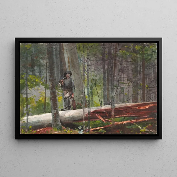 Jäger in den Adirondacks - Winslow Homer — gerahmtes Bild an der Wand
