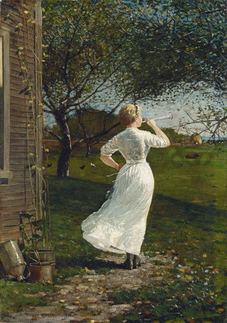 Winslow Homer - The Dinner Horn Blowing the Horn at Seaside.webp