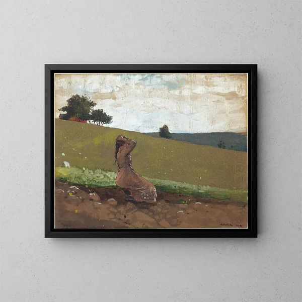 Die grüne Hügelkette - Winslow Homer — gerahmtes Bild an der Wand