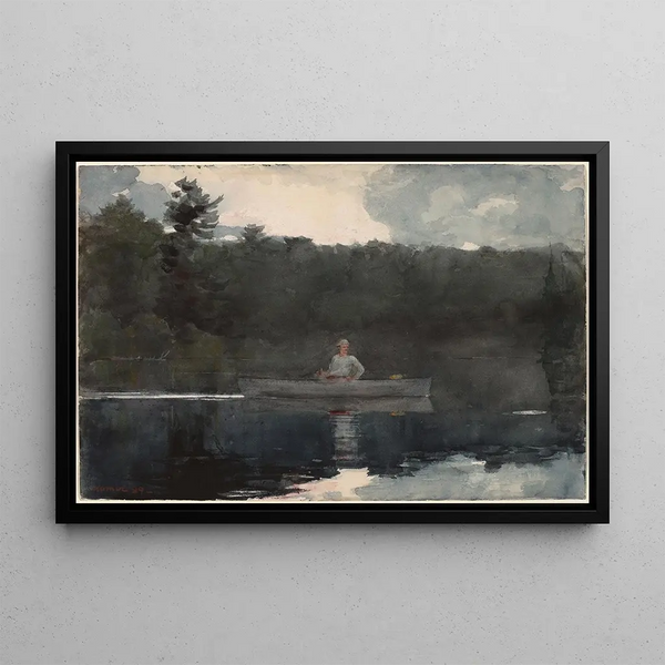 Der einsame Fischer - Winslow Homer — gerahmtes Bild an der Wand