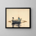 Zwei Mädchen in einem Boot - Winslow Homer — gerahmtes Bild an der Wand