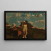 Zwei Mädchen mit Sonnenhüten auf einem Feld - Winslow Homer — gerahmtes Bild an der Wand