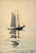 Zweimaster-Segelboot mit Dory - Winslow Homer — Ansicht des Kunstwerks