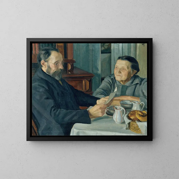 Eltern des Künstlers - Wojciech Weiss — gerahmtes Bild an der Wand